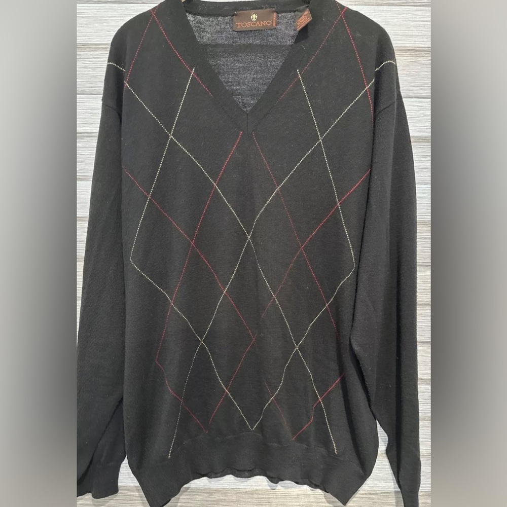 Toscano Sweater Mens XL Brown Merino Wool  Bland Made In Italy
